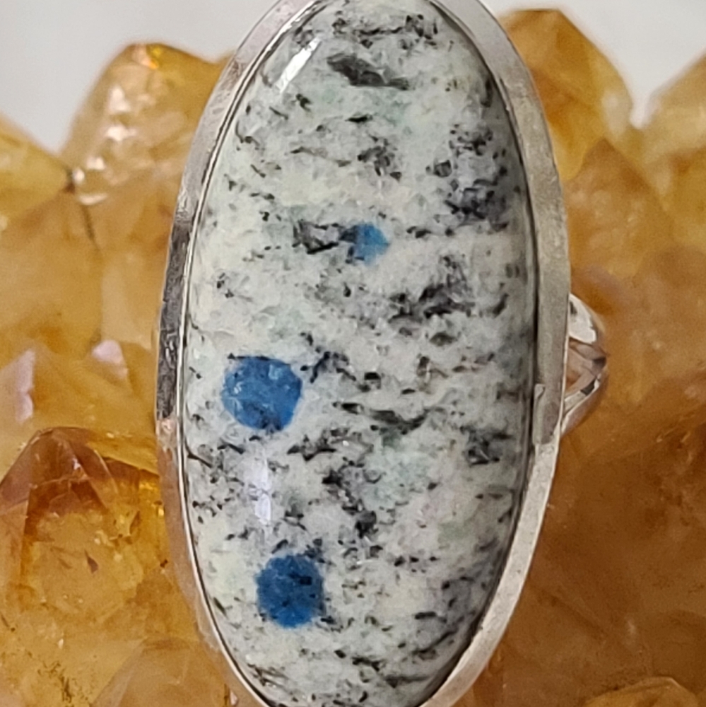 *Vintage Oval K2 Azurite Silver Ring